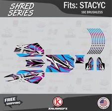 Graphics Kit for STACYC 16E Brushless Electric Bike (All Years)  Shred-cyan