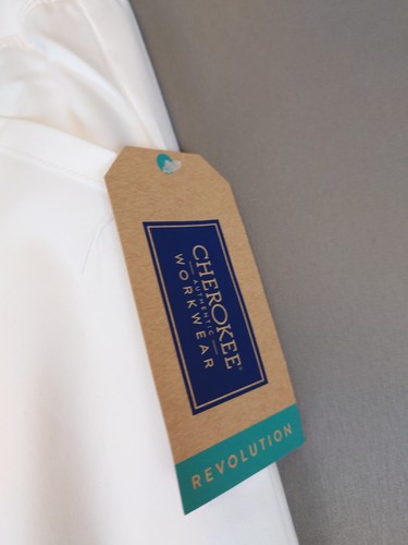 Pantaloni Cherokee Workwear Small bianchi scrub fondo uomo infermiere medico nuovi con etichette - Foto 3 di 12