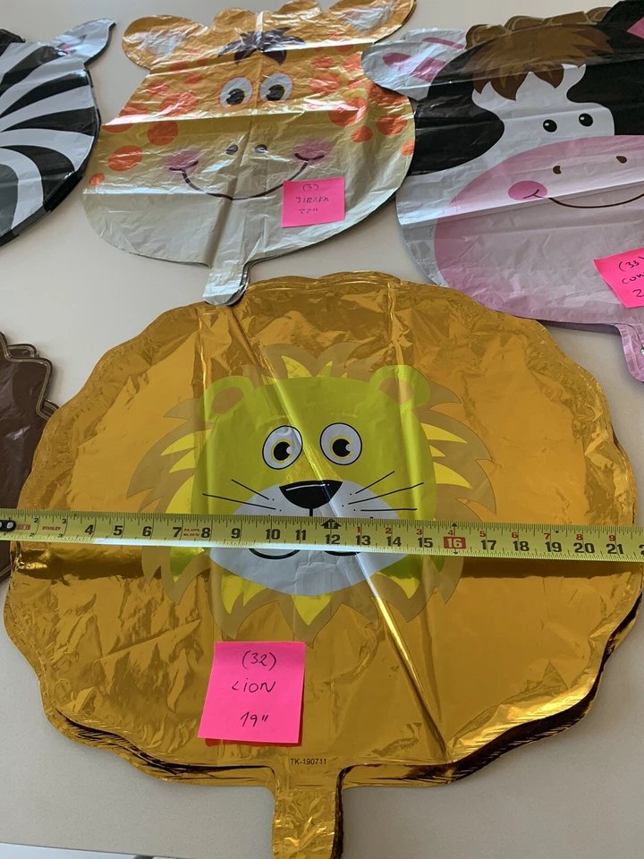 136 Pcs Jungle Safari Animal Head Birthday Party Decoration Foil Balloons 22” - Image 3 of 4