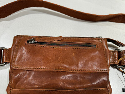 NWT Spikes And Sparrow Handbag crossbody Genuine leather Brandy Travel Waist bag
