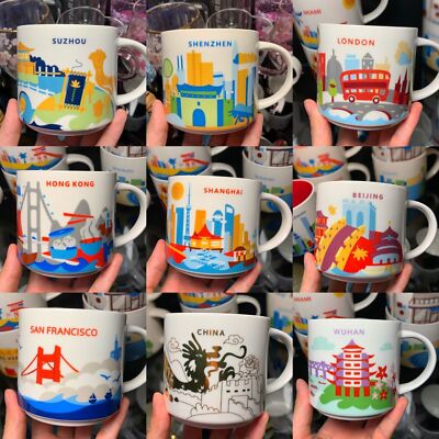 Starbucks 414ml/14Oz Global City Paris London ''You Are Here''Coffee Mugs Cup New