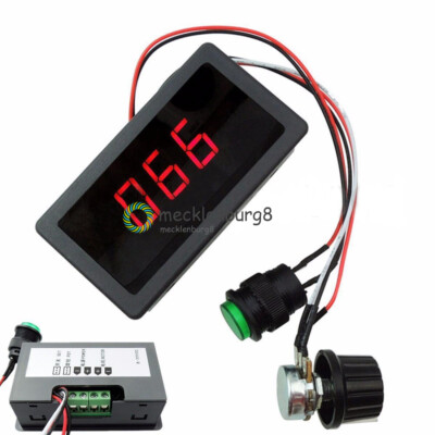 DC 12V 24V 6-30V Max 8A PWM Motor Speed Controller With Digital Display Switch