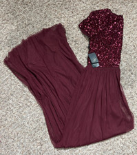 Adrianna Papell Long Dress With Sequined Top Detail Size 4
