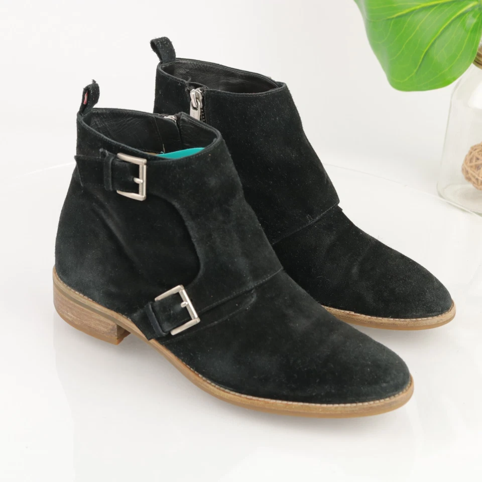 Michael Kors Women's Adams Boot Size 9 Black Suede Double Strap Boho Casual - Image 2 of 4