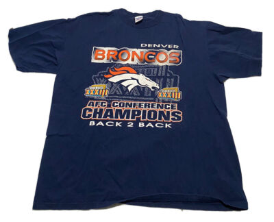 Vintage 90's Denver Broncos AFC Champions Super Bowl NFL T Shirt Size XL J8 