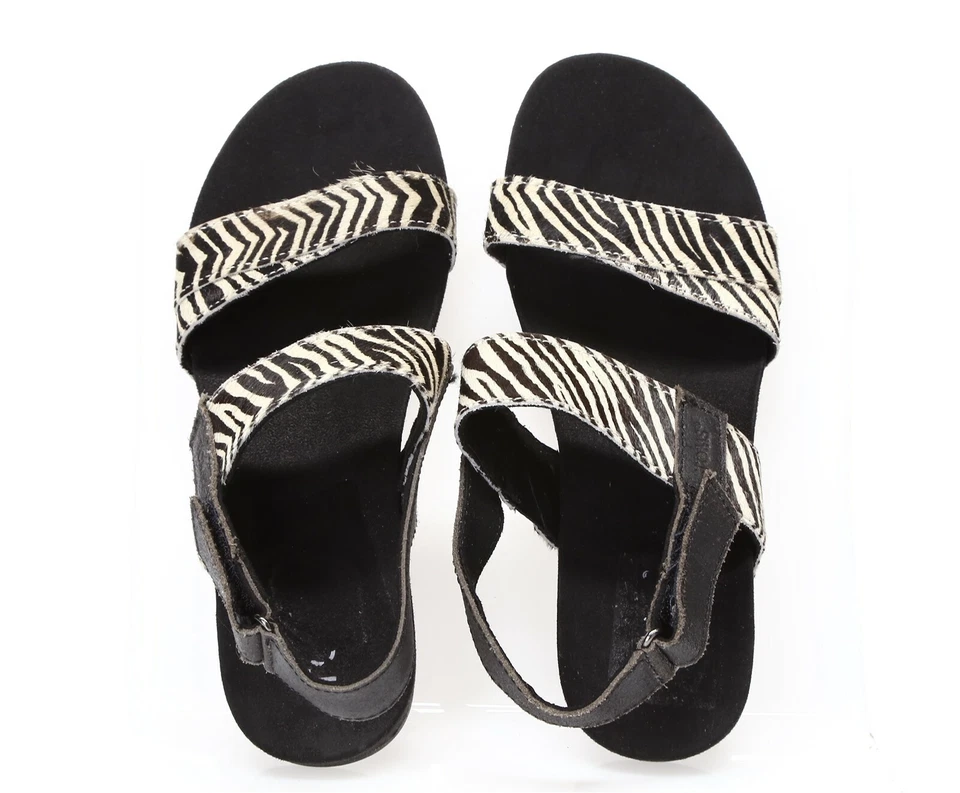 Toms Womens Tierra Zebra Print Leather Wedge Slingbacks Sandals Size 7 - 231347 - Image 3 of 4