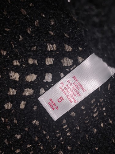 Justice sz 5 black Sparkly Hoodie sweater dress cover up nwt - Picture 3 of 4