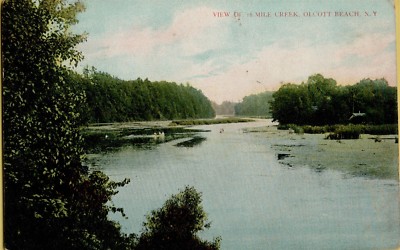 Landscape View of 18 Mile Creek Olcott Beach NY Postcard C14