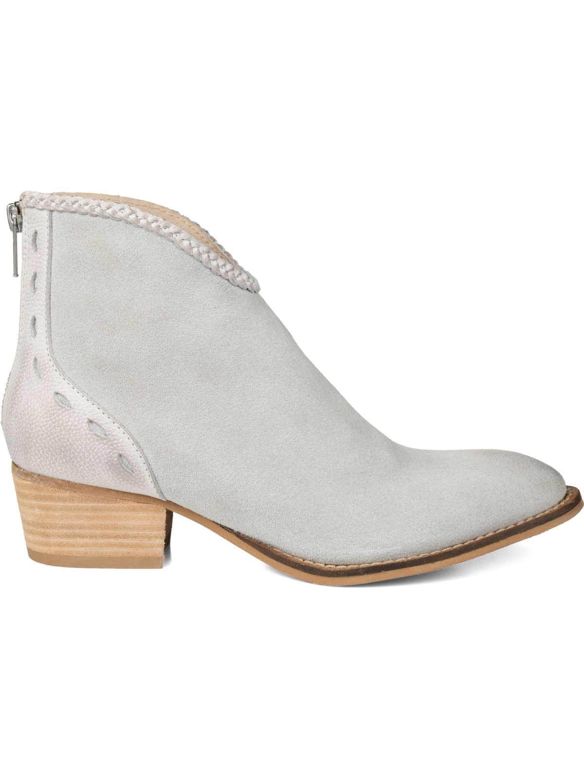 JOURNEE SIGNATURE Женские серые кожаные ботильоны Gracie смешанной техники, 10 м