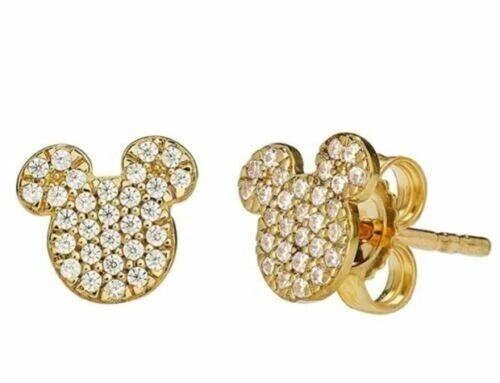 Diamond mickey earrings store