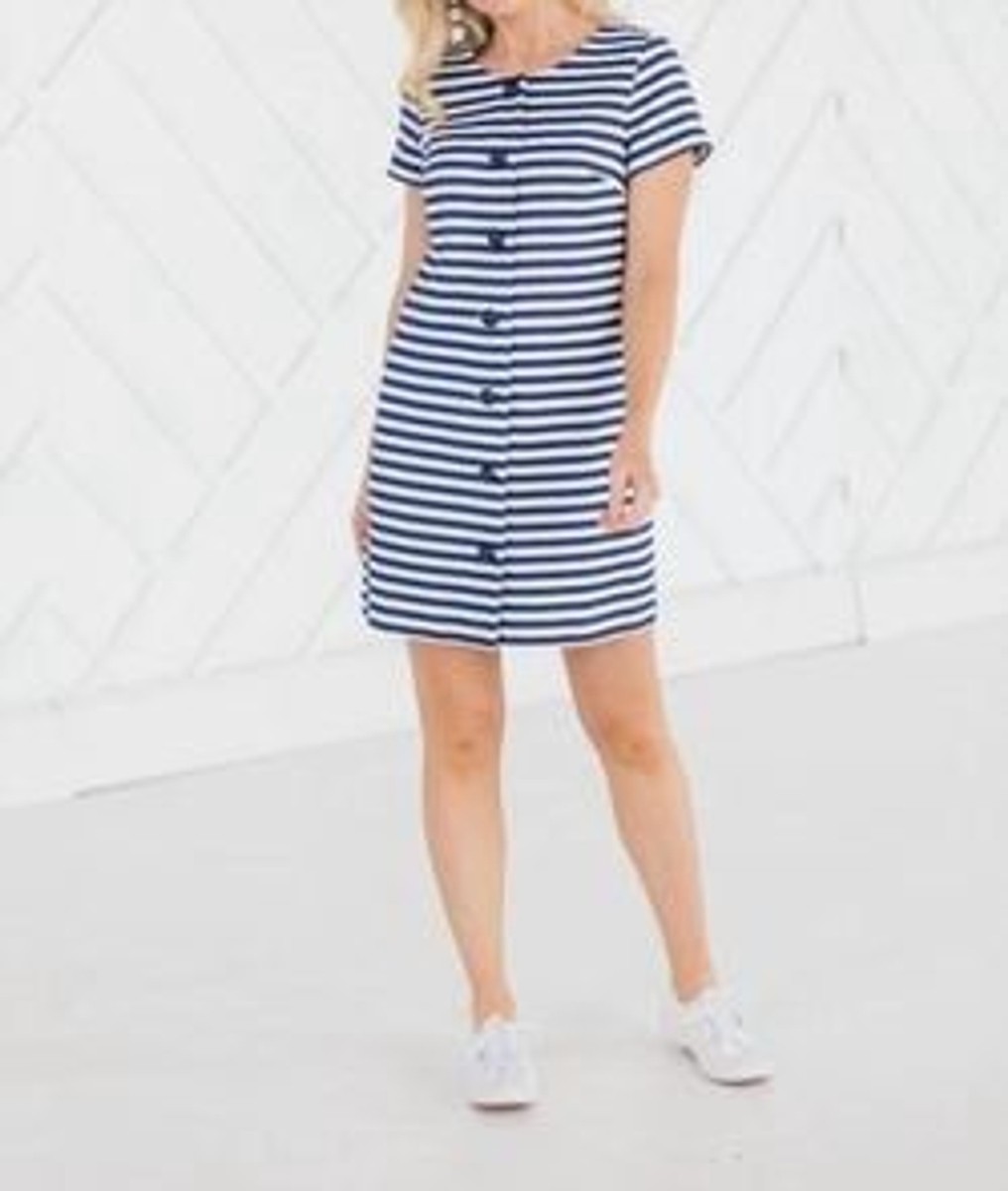 white christmas dresses Women's Nautical Adventures Strapless Mini Dress in Blue main image 1
