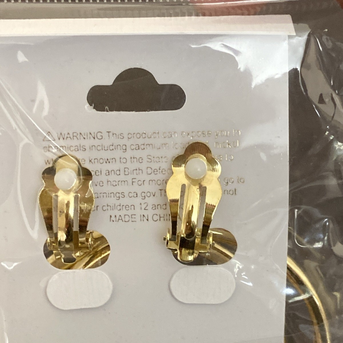 Chloe Accessory Clip On Earrings Gold Tone, Circle Brand New