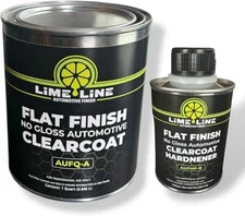LiME LiNE Automotive Flat/Satin Clear Coat  2k Top Coat + Hardner - 1.25 Quart