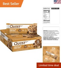 Keto-Friendly Chocolate Chip Cookie Dough Protein Bars - 12 Pack, 200 Calories