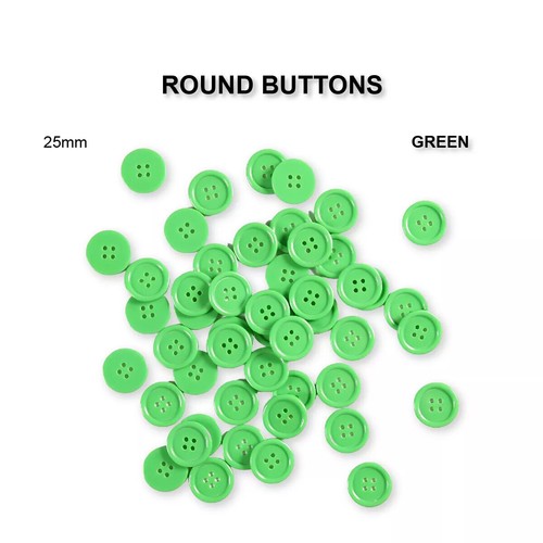 25mm Round Coat Buttons 4-Hole Flat Back Buttons Choice of size & Colours - Picture 20 of 35