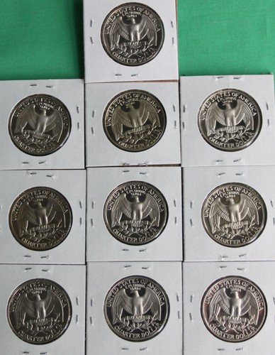 1980 a 1989 PRUEBA Washington Quarter 10 monedas veinticinco centavos juego de monedas - Imagen 2 de 5