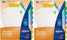 Avery Insertable Style Edge Tab Plastic Dividers, 8-Tab Letter 11 x 8.5 - 2 Pack