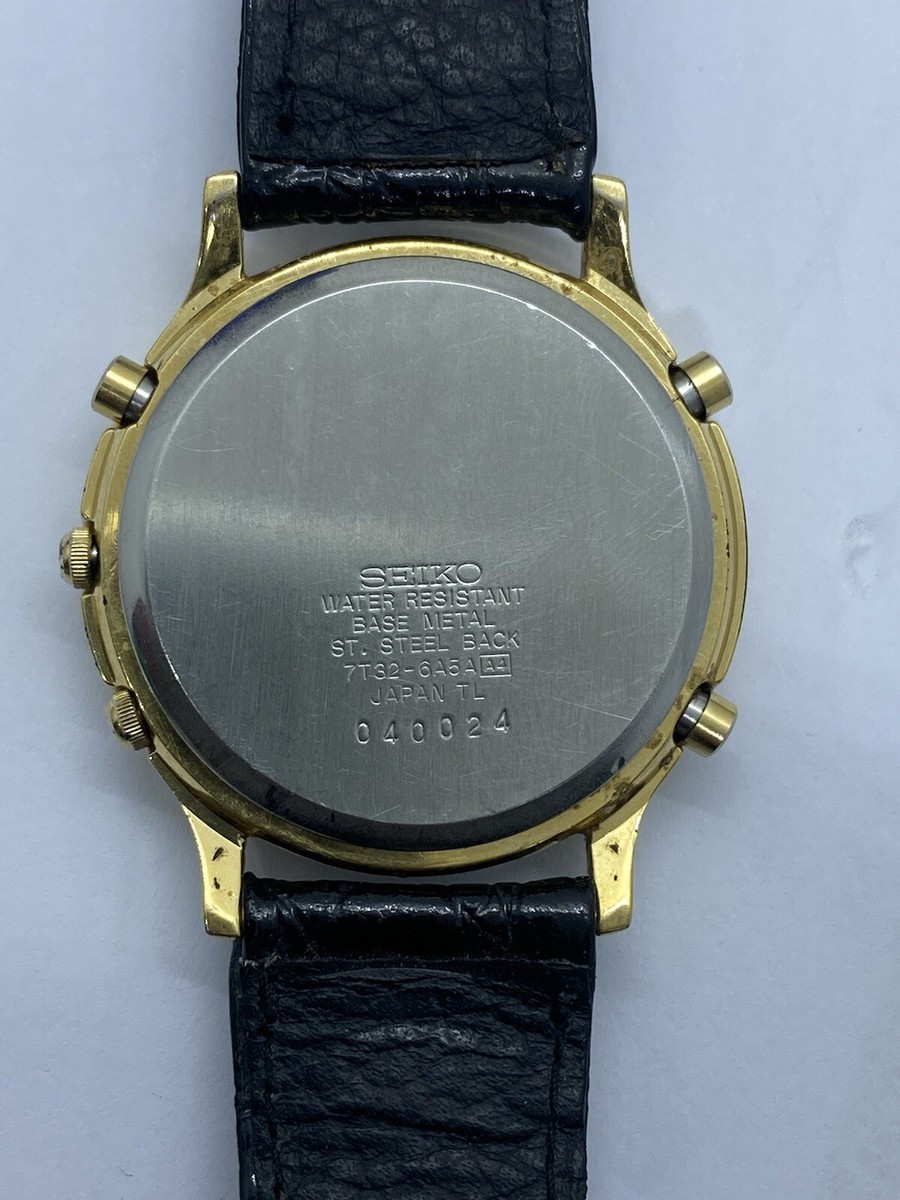 稼働品　SEIKO クロノグラフ 7T32-6A5A ゴールド　腕時計 Vintage Seiko Chronograph 7T32-6A5A Quartz Japan Men's Watch