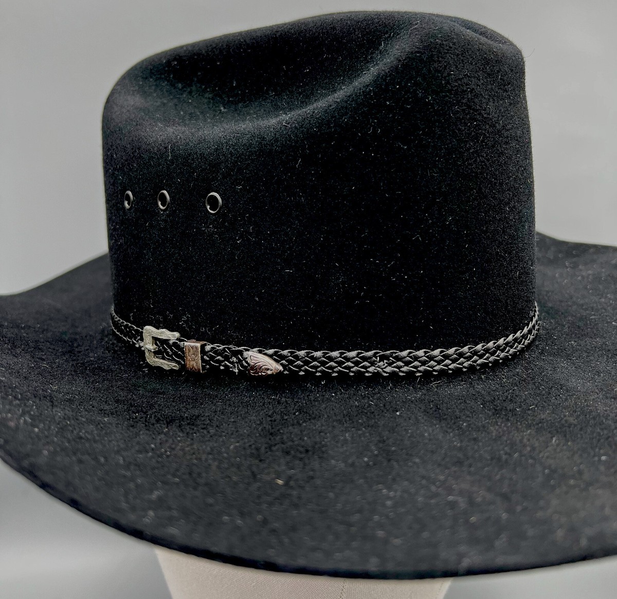 MHT WESTERNS Men's 6 3/4 3X BEAVER BLEND BLACK COWBOY HAT