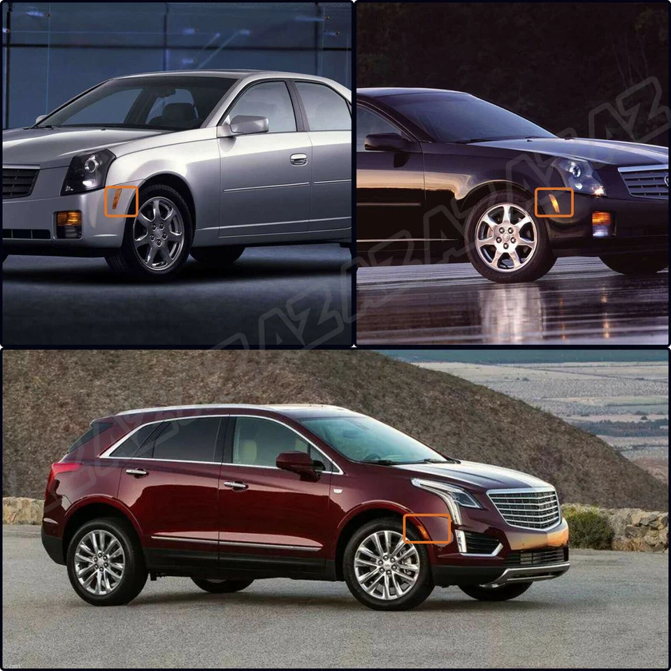 2X LED Side Marker Light Front Bumper Lamp Clear For Cadillac CTS CTS V 2003-07 — 第 3/4 张图片