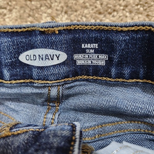 Old Navy Karate Slim Denim Shorts Adjustable Waist Built-In Flex Size 10 - Picture 2 of 6
