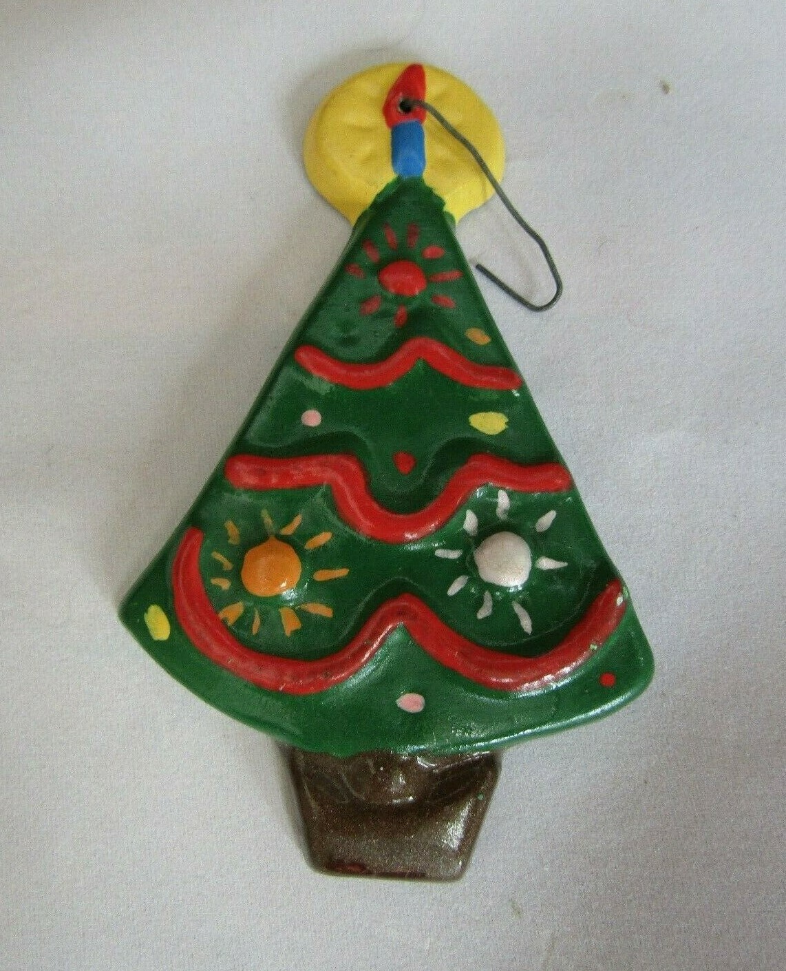Vintage Flat Ceramic Christmas Tree Candle Christmas Ornament 4.25” H eBay