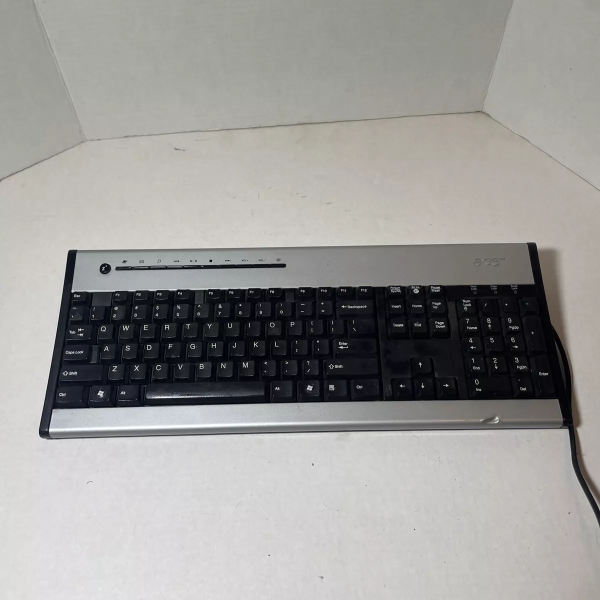 Acer SK-9610 USB Wired Computer Keyboard 5V 100mA Black Silver | EBay