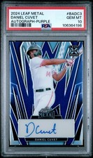 2024 Leaf Metal AUTO PURPLE 9/15 Daniel CUVET Miami Hurricanes PSA 10