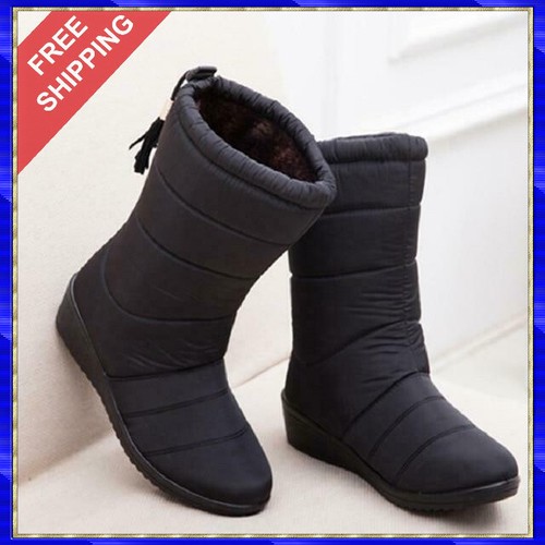 Botas De Invierno Para Mujer Zapatos De Nieve Impermeables Cálidas Botines  Moda | eBay