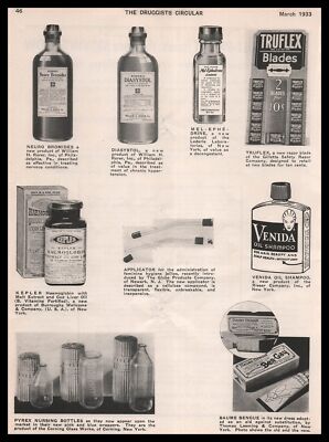 1933 Gillette Safety Razor Co. Truflex Blades 2 For 10¢ Store Display Print Ad