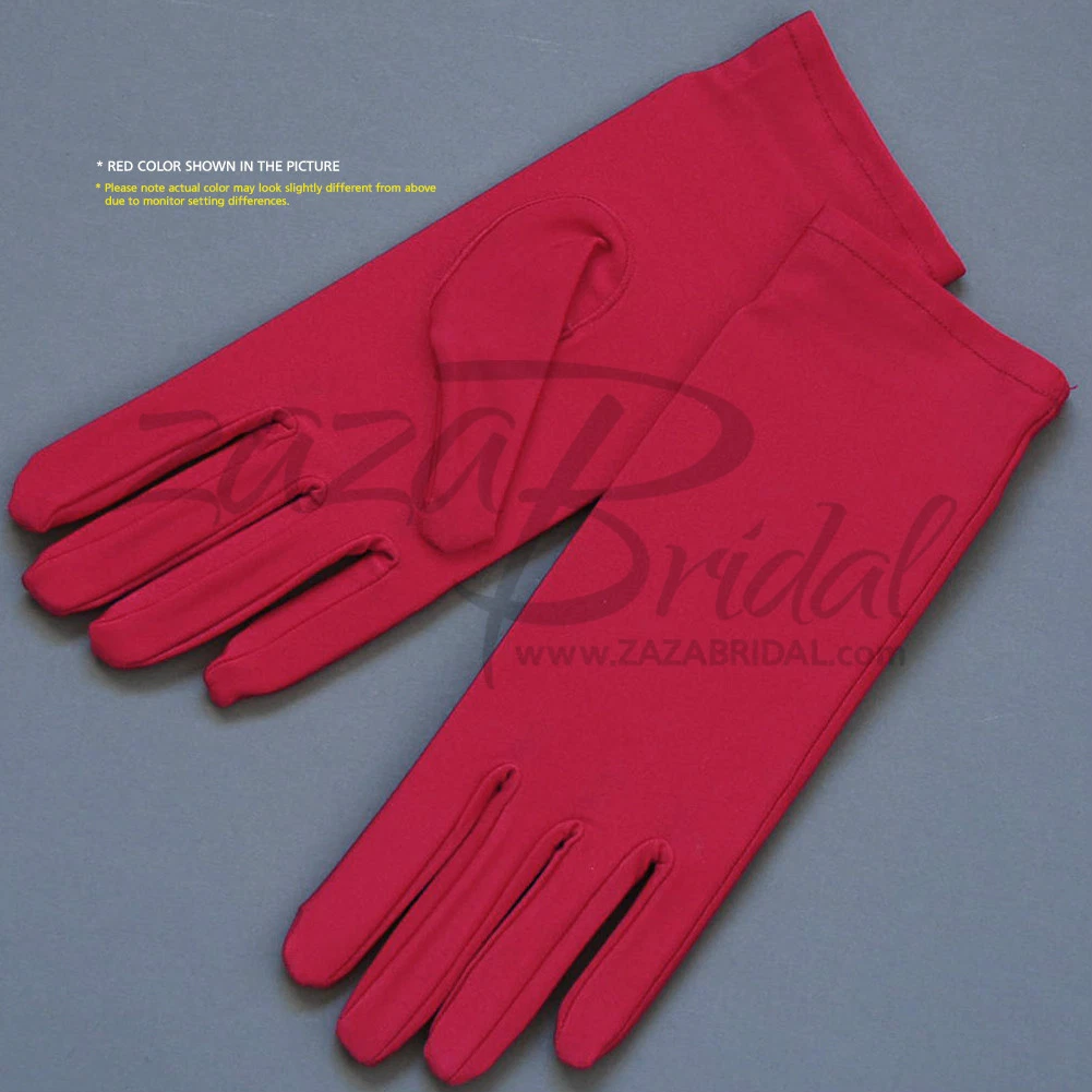 OFF WHITE Guanti abito in raso a 4 vie elasticizzati finitura opaca lunghezza polso 2BL vari colori