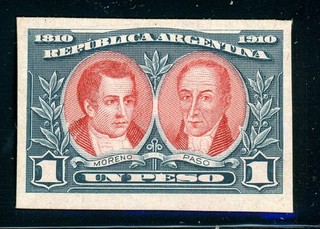 ARGENTINA Centenario COLOR PROOF: Scott #172 1P Blue Green/Red $$$