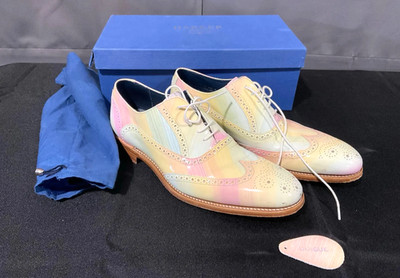 BARKER ENGLAND VALIANT CREATIVE COLLECTION HAND PAINTED RAINBOW UK 8.5/U.S 9.5