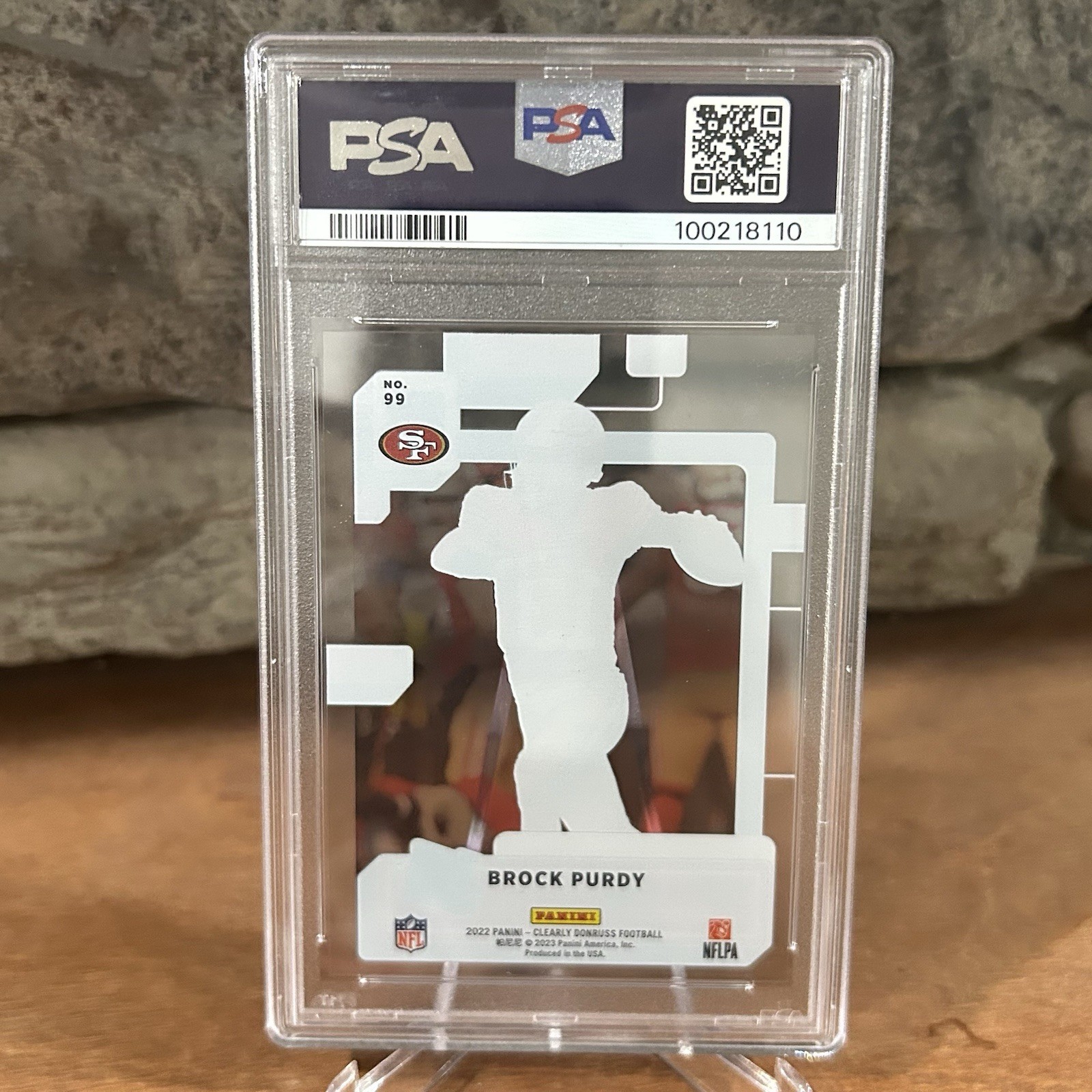 2022 Panini Clearly Donruss Brock Purdy #99 Rated Rookie PSA 8 NM-MT 49ers RC view 2