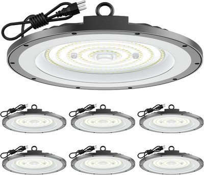 300W UFO High Bay LED Light 45000LM 6000K Waterproof 6 Pack for Garage & Warehou