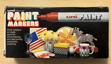 Box of 12 VTG Sealed Uni PX-21 Permanent Oil-Based Paint Markers Fine Line RED