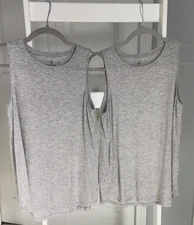 Jane and Bleecker 2 Pc Lot Gray Lounge Tank Tops~Small~NWOT