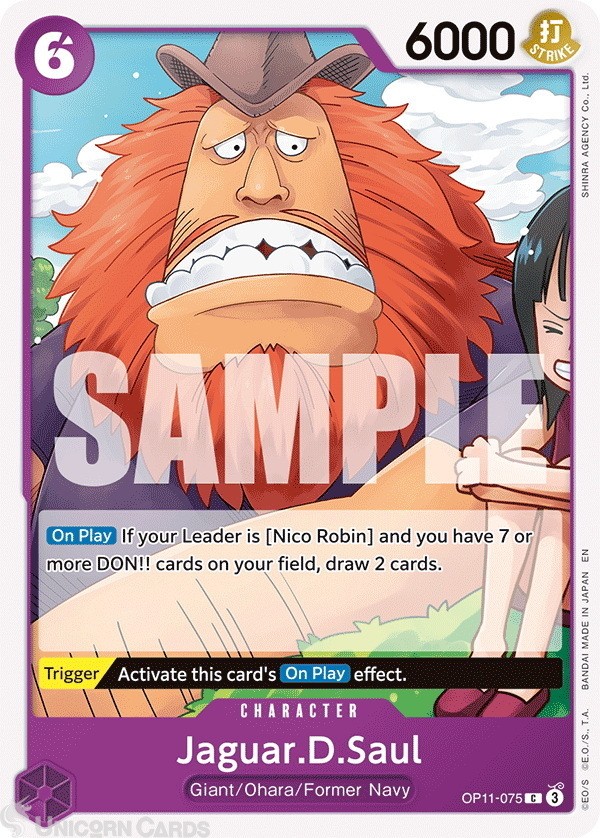 OP11-075 Jaguar.D.Saul : Common English One Piece TCG Card : OP11: A Fist Of Div