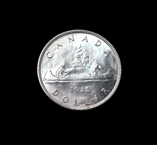 1935 $1 Canadian Silver Dollar GEM UNC