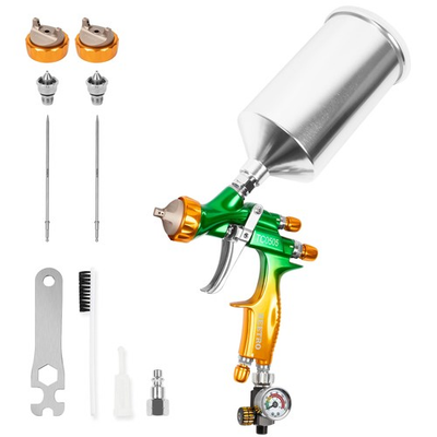 #ad HVLP Professional Gravity Feed Air Spray Gun 280 320mm Wide Spray Pattern 1.... $327.82