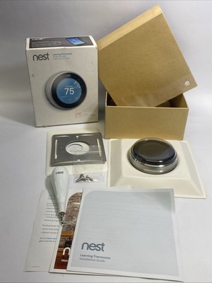 Google Nest T3007ES Wi-Fi Learning Thermostat  Stainless Steel - Used