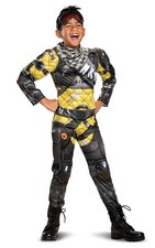 Apex Legends Mirage Costume, Video Game Inspired Muscle Padded Jumpsuit and Mask