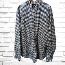 Banana Republic Men's Shirt, Size XXL, Cotton Stretch, Blue/White Check, L/S