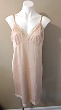 Vanity Fair Luxurious Nude Nylon Rosette Lace Full Slip  Style 10103  Size 42"