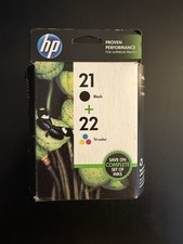 Genuine HP 21 Black 22 Tri-Color Ink Combo Pack OEM Sealed Exp 2016