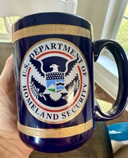 Vintage U.S. Dept Of Homeland Securoty Cobalt Blue Mug Coffee Cup