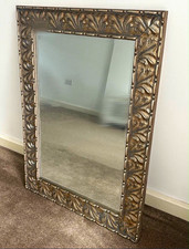 Antique Style Gold Framed Rectangular Wall Mirror 69 x 69cm Adults