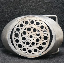 XD23121 VINTAGE 1970s MACHINE SHOP MADE GROUP OF CIRCLES  UNISEX BELT BUCKLE
