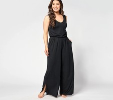 Bumblebella by Jill Martin Tall Jersey Wide-Leg Jumpsuit - Sz 1XT a630333 defect