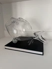 Large Blenko Style Clear Art Glass Fish Bowl Vase 15" Terrarium